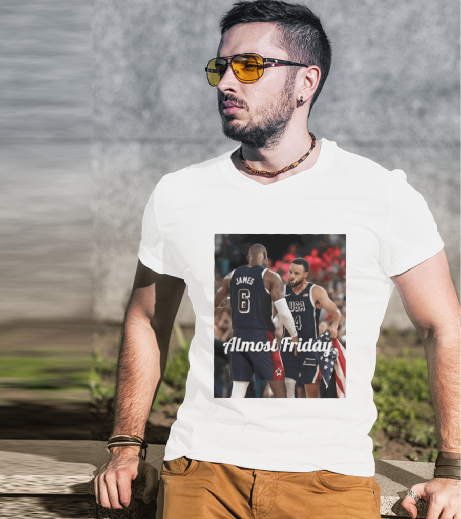 LeBron James Stephen Curry USA Basketball Almost Friday Team Spirit T-Shirt