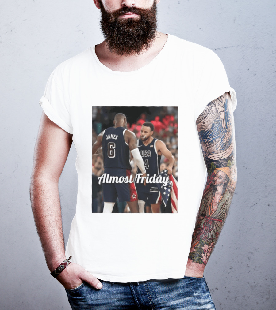 LeBron James Stephen Curry USA Basketball Almost Friday Team Spirit T-Shirt