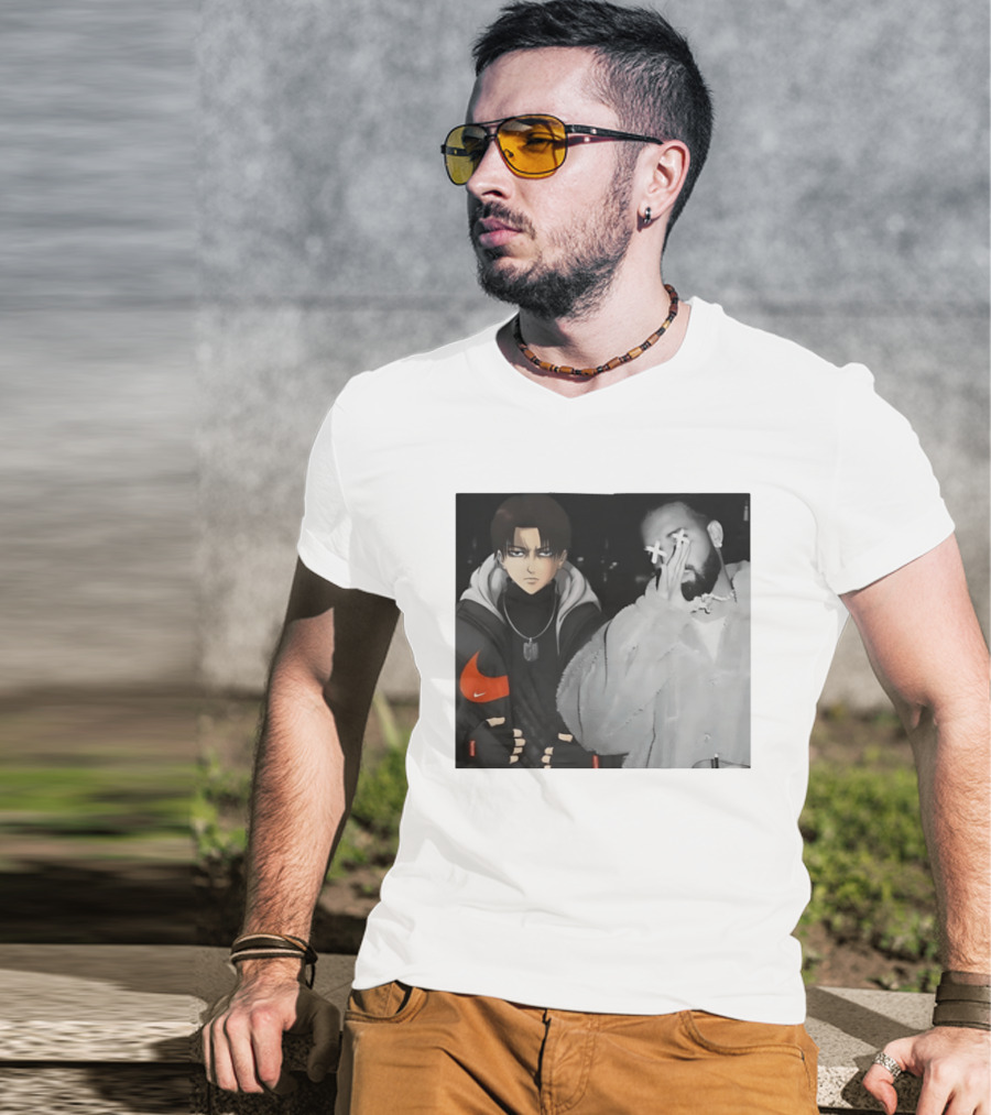 Levi Ackerman Nike Puffer Jacket Drake Crossover Fashion T-Shirt