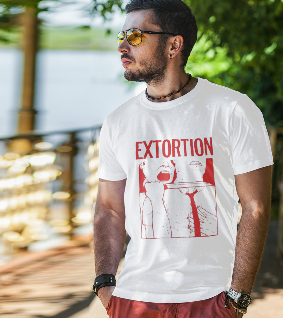 Extortion Throat Slit Dark Horror Red Grunge Aesthetic T-Shirt