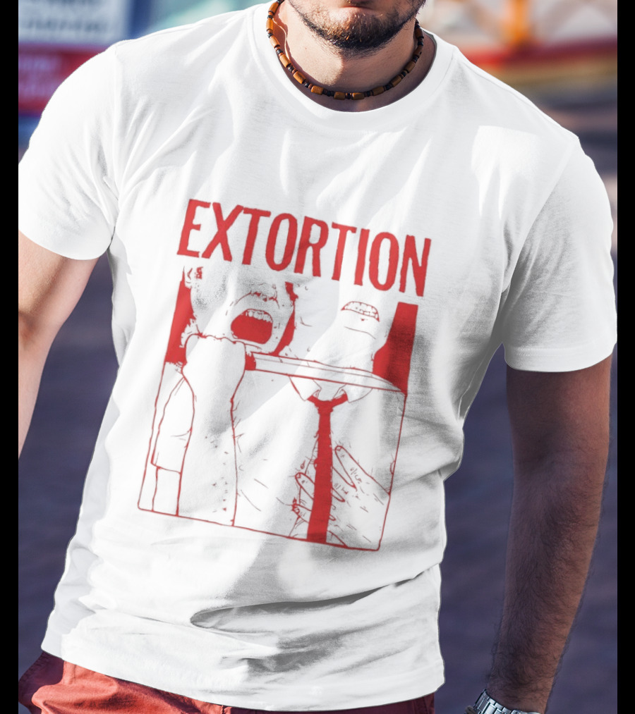 Extortion Throat Slit Dark Horror Red Grunge Aesthetic T-Shirt