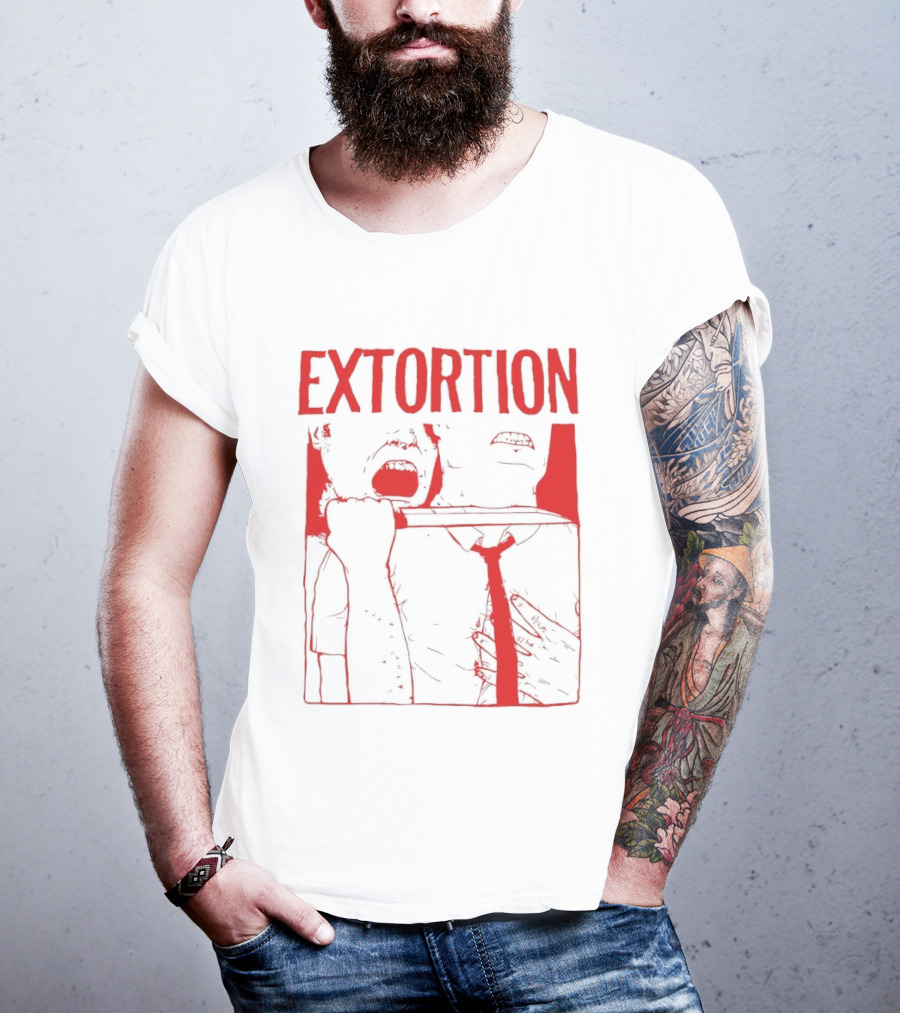 Extortion Throat Slit Dark Horror Red Grunge Aesthetic T-Shirt