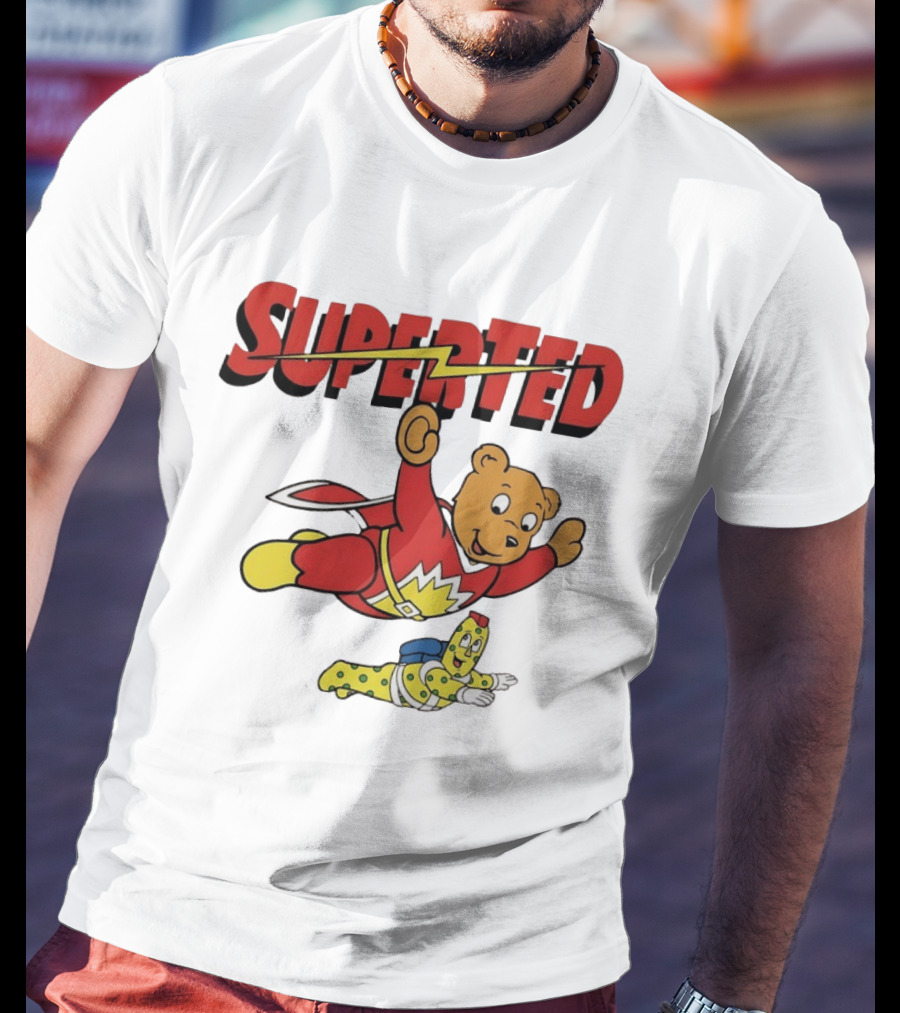 Superted And Spot 80s Cartoon British Animation Flying Characters T-Shirt