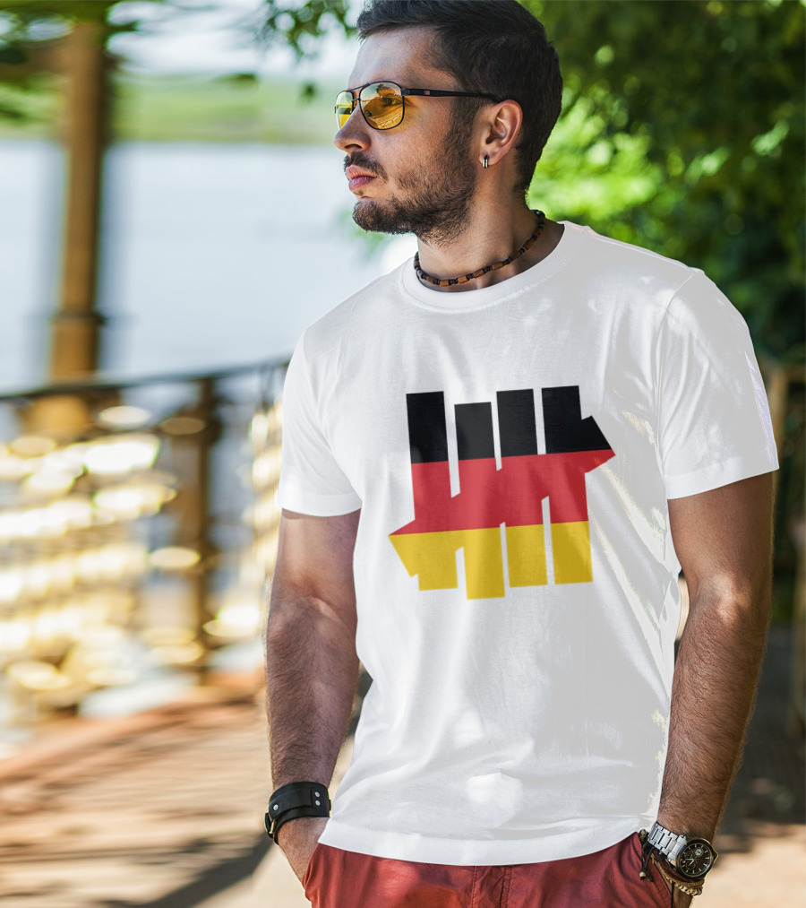 Germany Flag Undefeated Tally Marks Black Red Gold T-Shirt