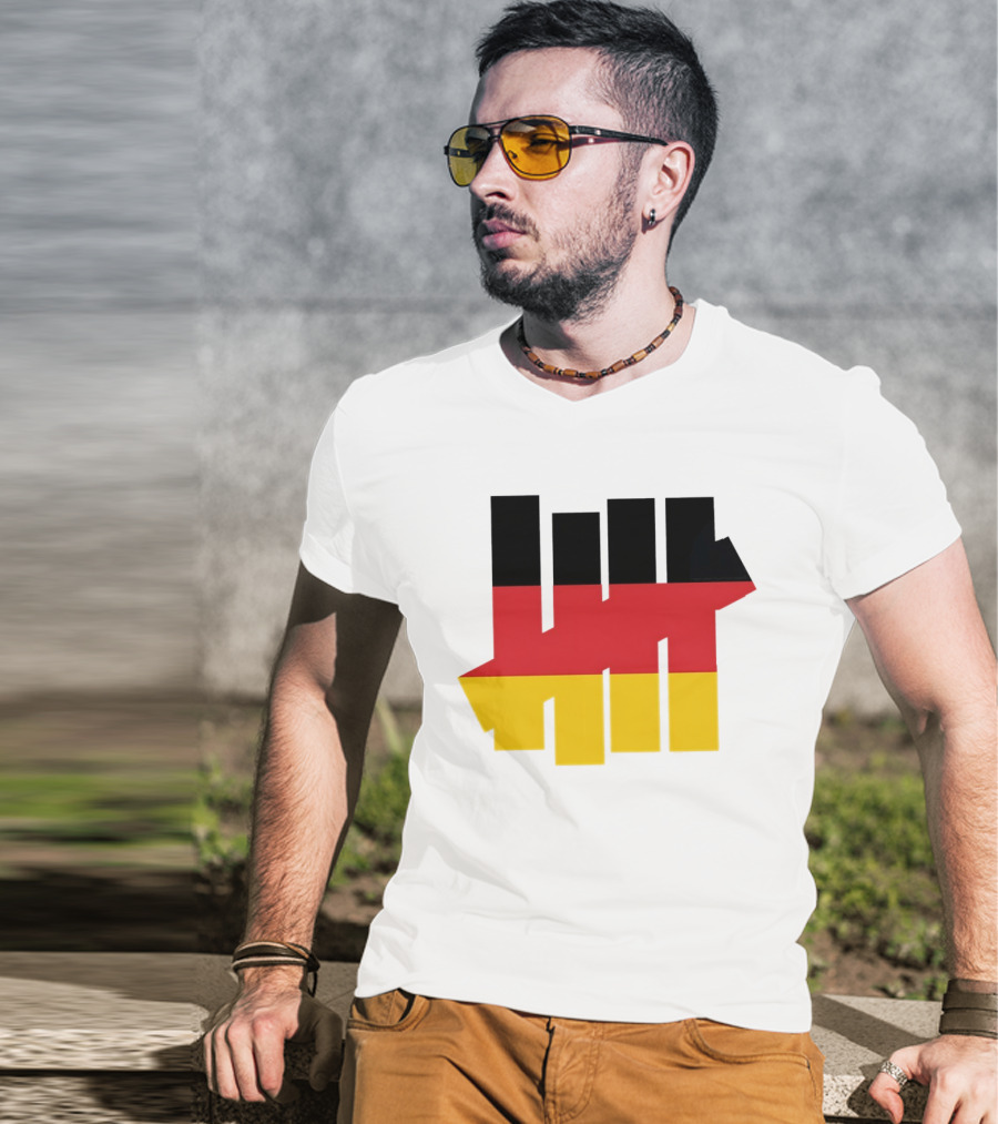 Germany Flag Undefeated Tally Marks Black Red Gold T-Shirt