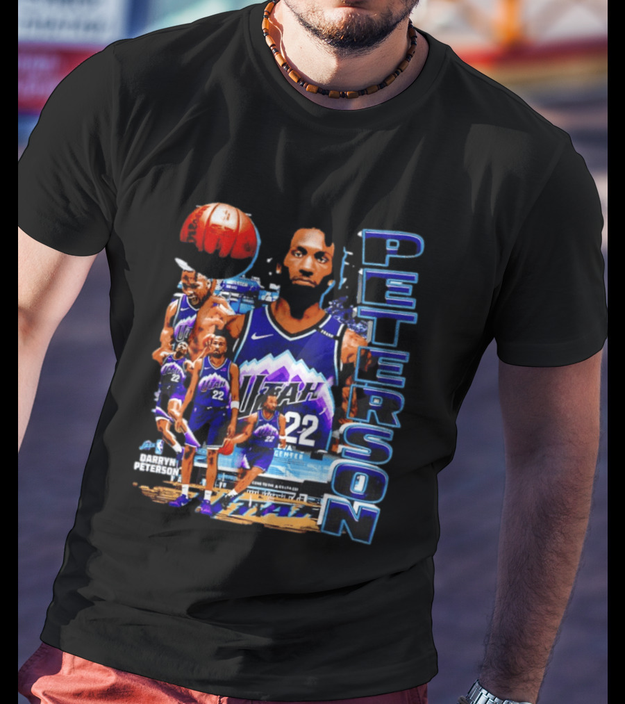 Utah Jazz Darryn Peterson NBA Player Collage Peterson 22 T-Shirt