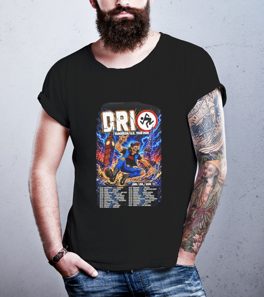 DRI European UK Tour 2026 Dirty Rotten Imbeciles Iconic Punk Artwork London Paris Venues Dates T-Shirt