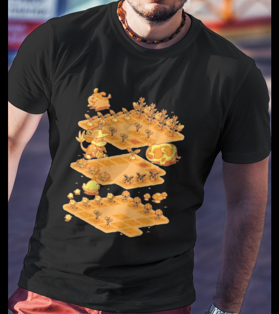 GDQ Happy Harvest Farm Simulation Cute Animals And Crops T-Shirt
