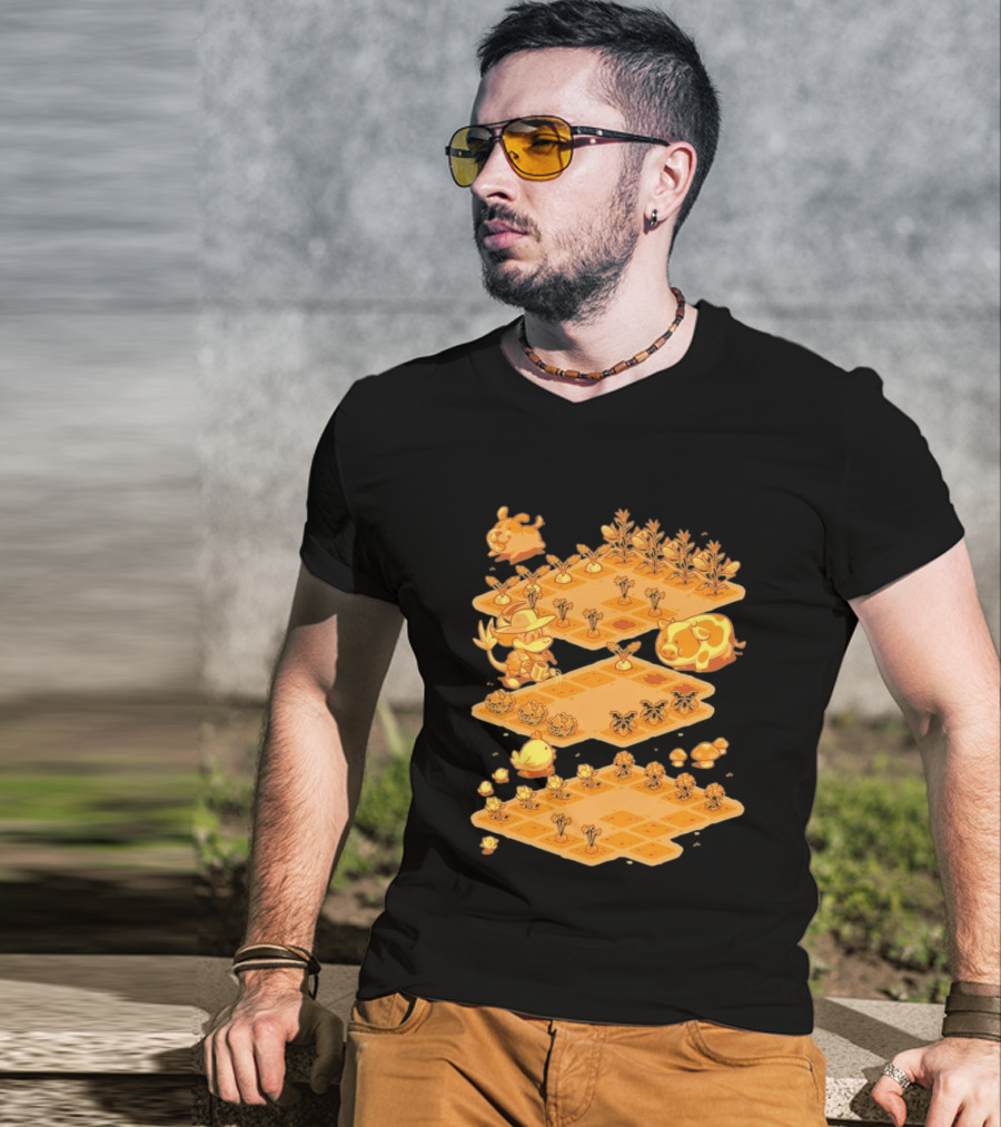 GDQ Happy Harvest Farm Simulation Cute Animals And Crops T-Shirt