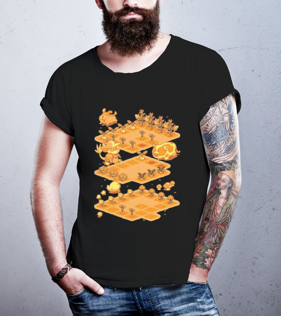 GDQ Happy Harvest Farm Simulation Cute Animals And Crops T-Shirt