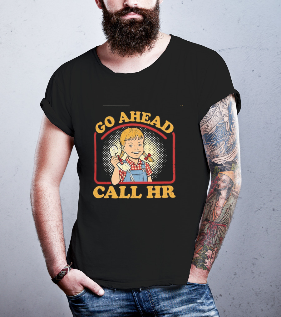 Go Ahead Call HR Funny Work Humor Overalls Checkered Girl T-Shirt