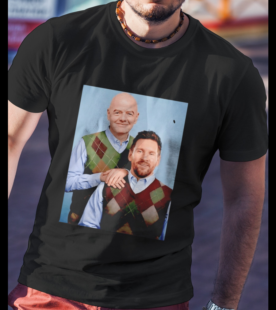Lionel Messi And Gianni Infantino Step Brothers Movie Style Sweater Vest Image T-Shirt