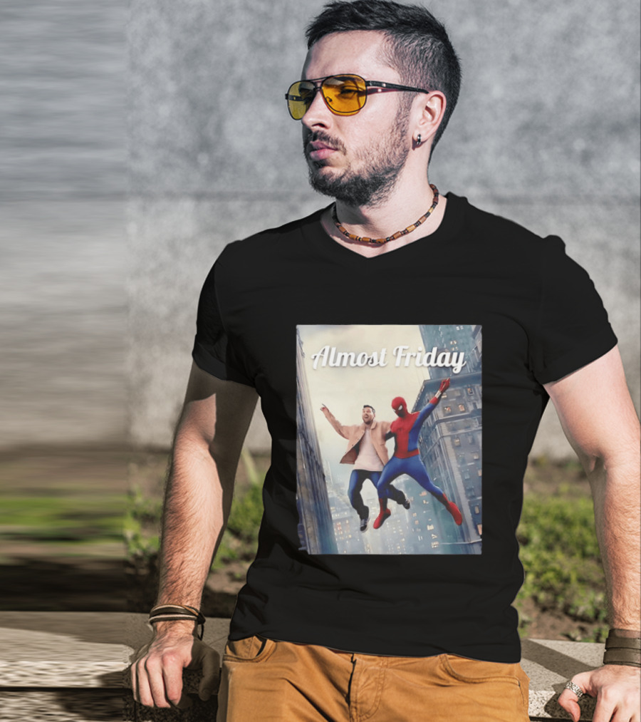 Almost Friday Lionel Messi Spider Man Cityscape Adventure T-Shirt