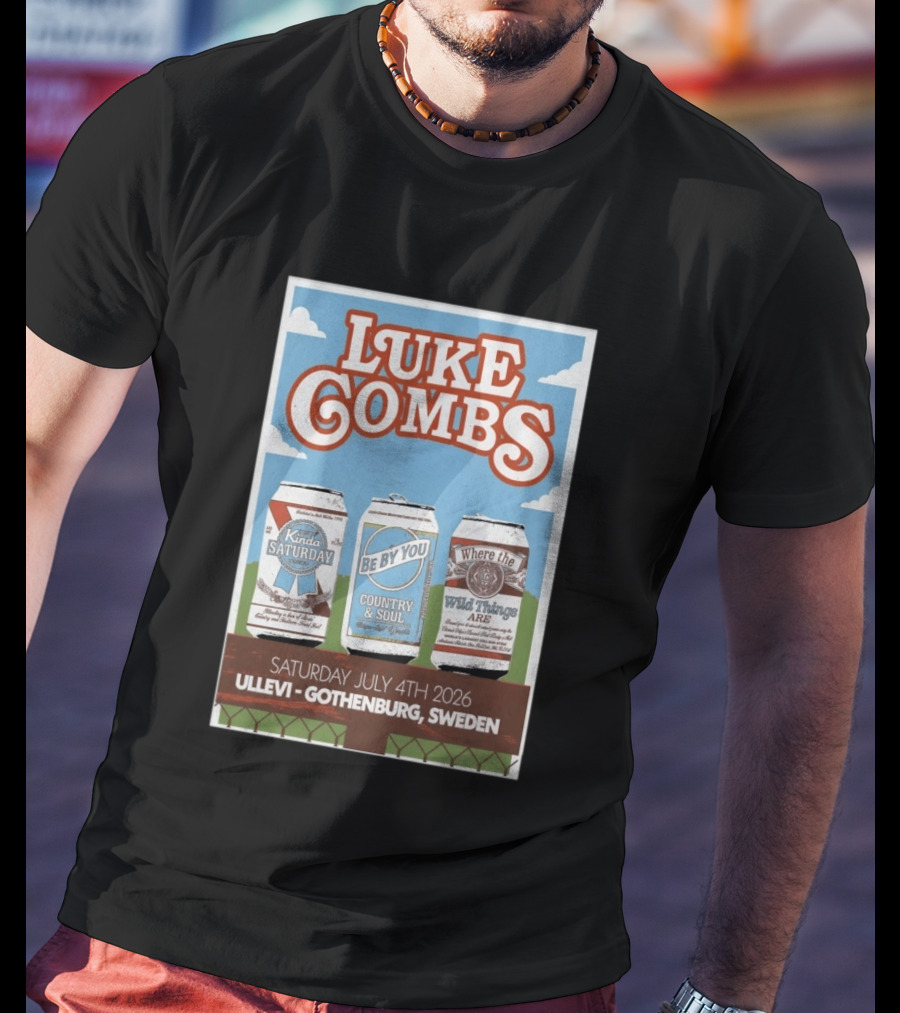 Luke Combs My Kinda Saturday Night Tour July 4 2026 Ullevi Gothenburg Sweden Country And Soul Where The Wild Things Are T-Shirt