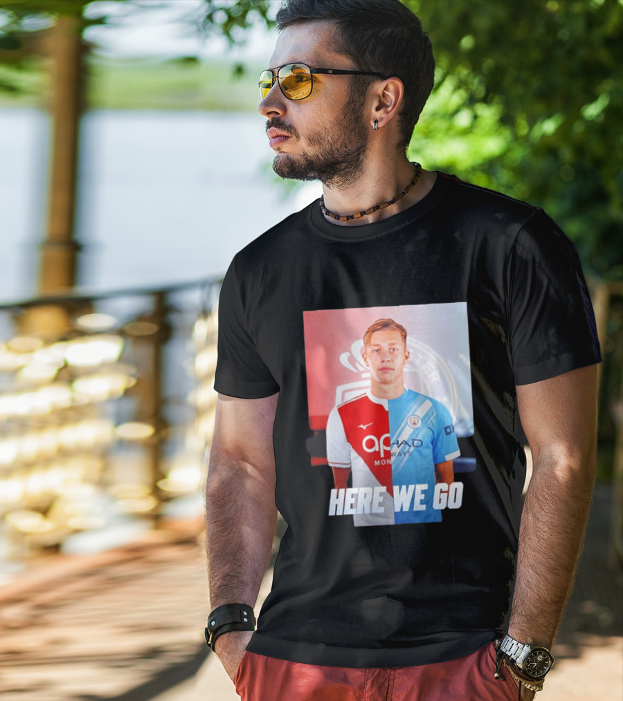 Mathys Detourbet Manchester City AS Monaco Transfer Here We Go T-Shirt