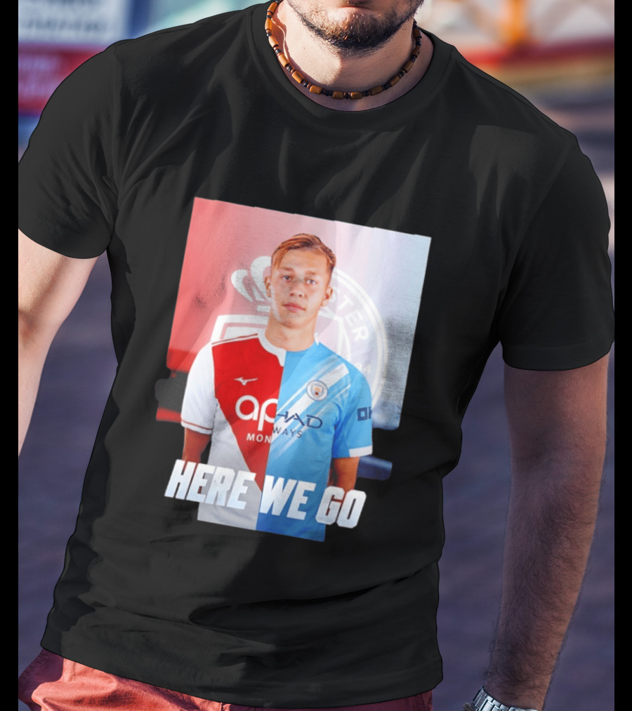 Mathys Detourbet Manchester City AS Monaco Transfer Here We Go T-Shirt