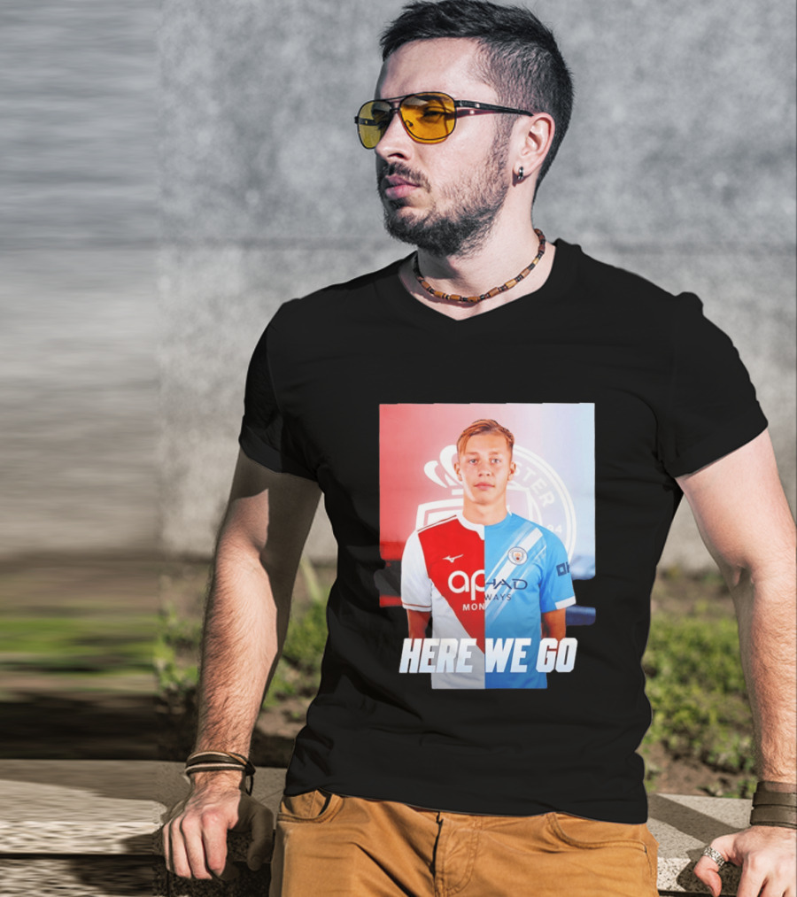 Mathys Detourbet Manchester City AS Monaco Transfer Here We Go T-Shirt