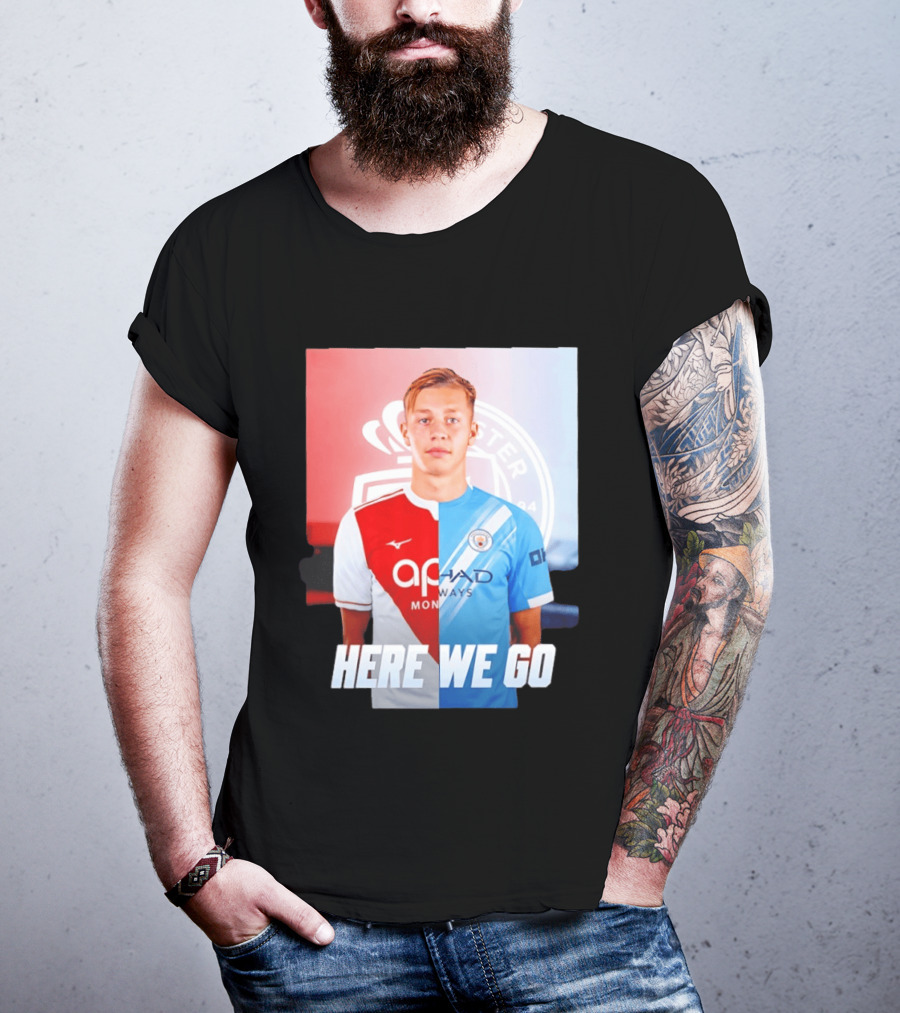 Mathys Detourbet Manchester City AS Monaco Transfer Here We Go T-Shirt