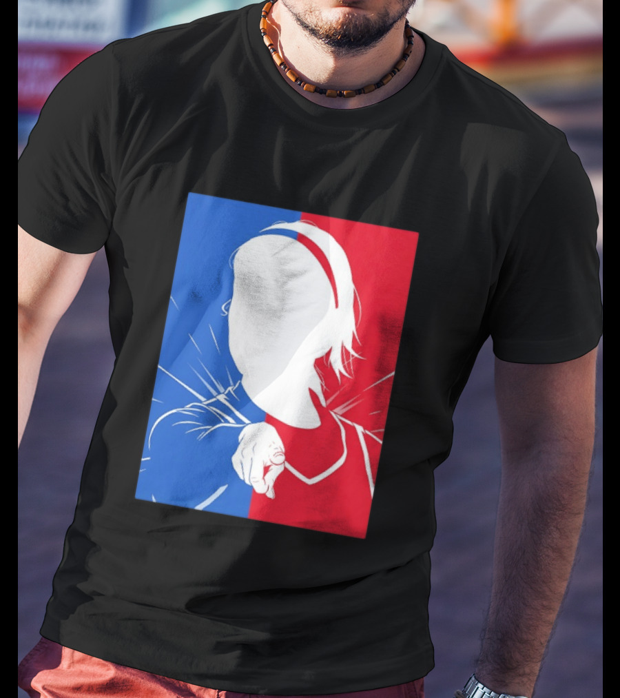 Sophie Cunningham Indiana Fever WNBA Player Silhouette Blue Red T-Shirt