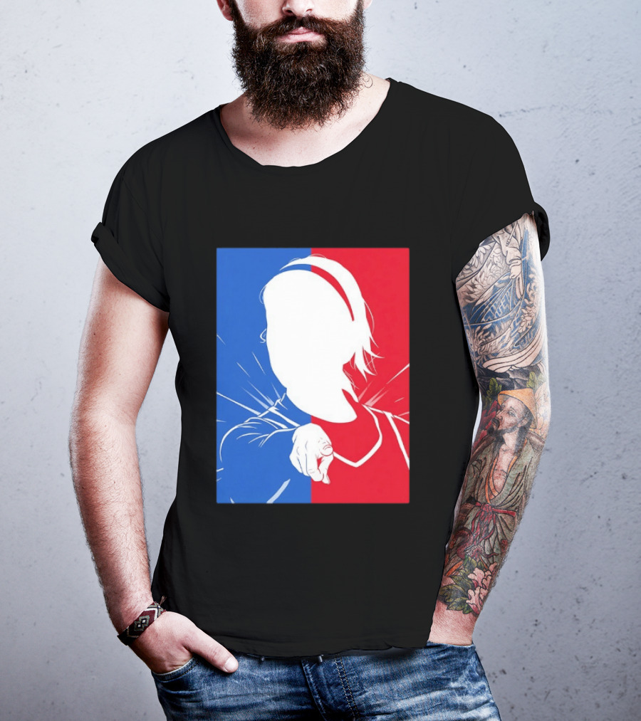 Sophie Cunningham Indiana Fever WNBA Player Silhouette Blue Red T-Shirt
