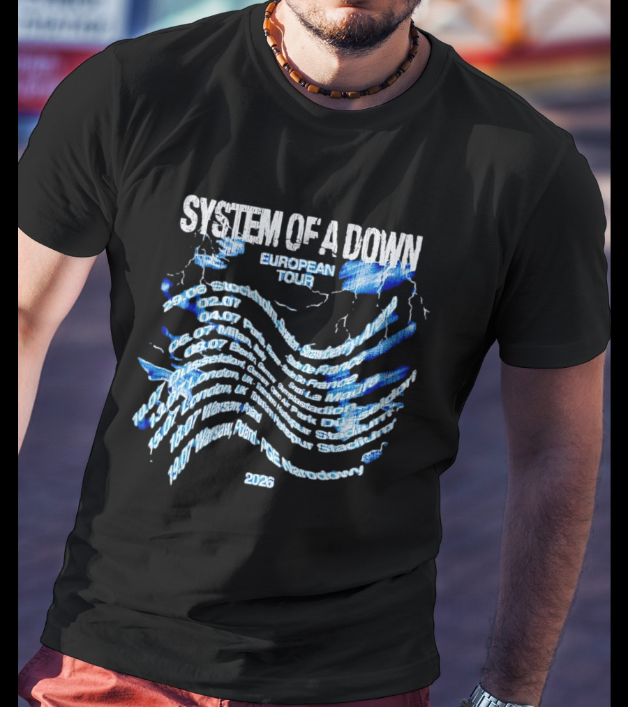 System Of A Down 2026 European Tour Dates UK Poland France Italy Switzerland T-Shirt