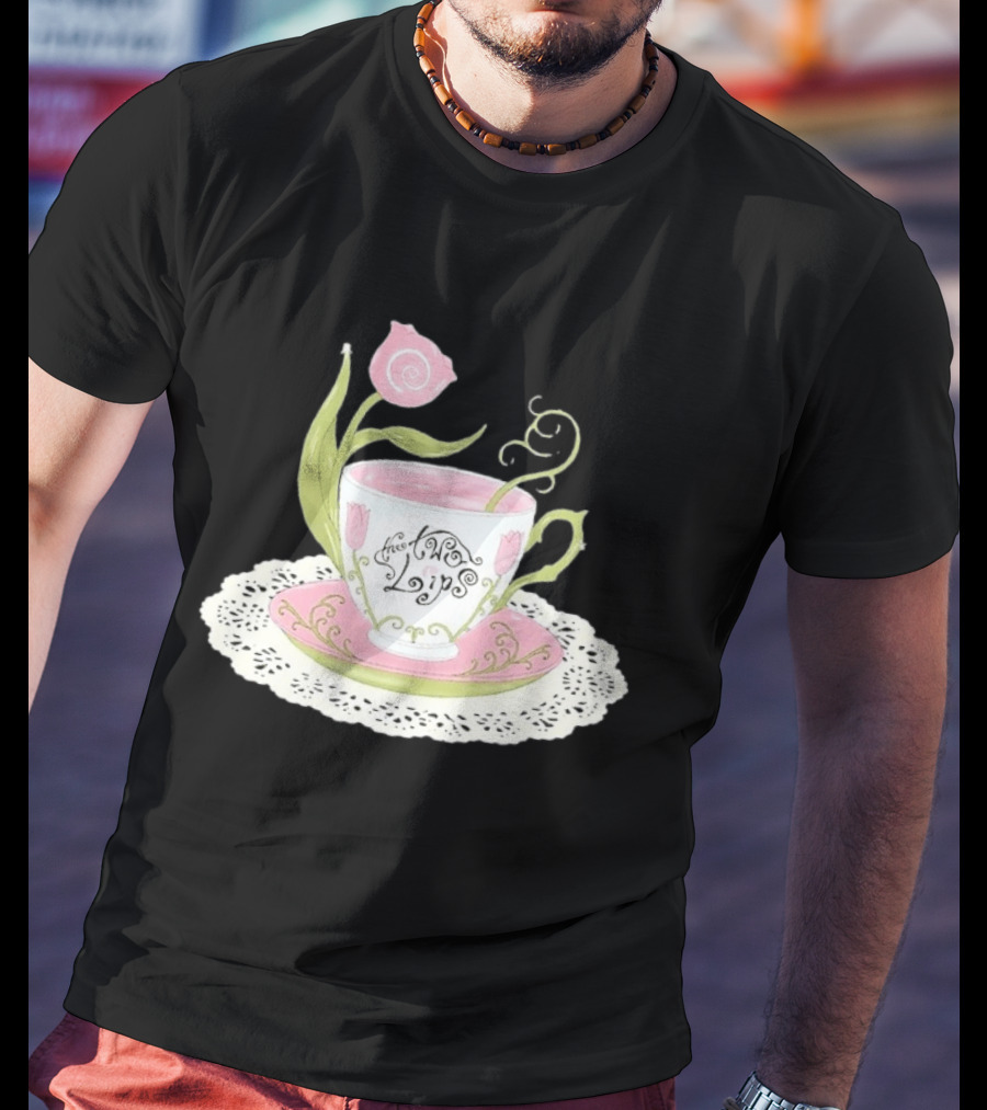 The Two Lips Teacup Floral Saucer Lace Doily T-Shirt