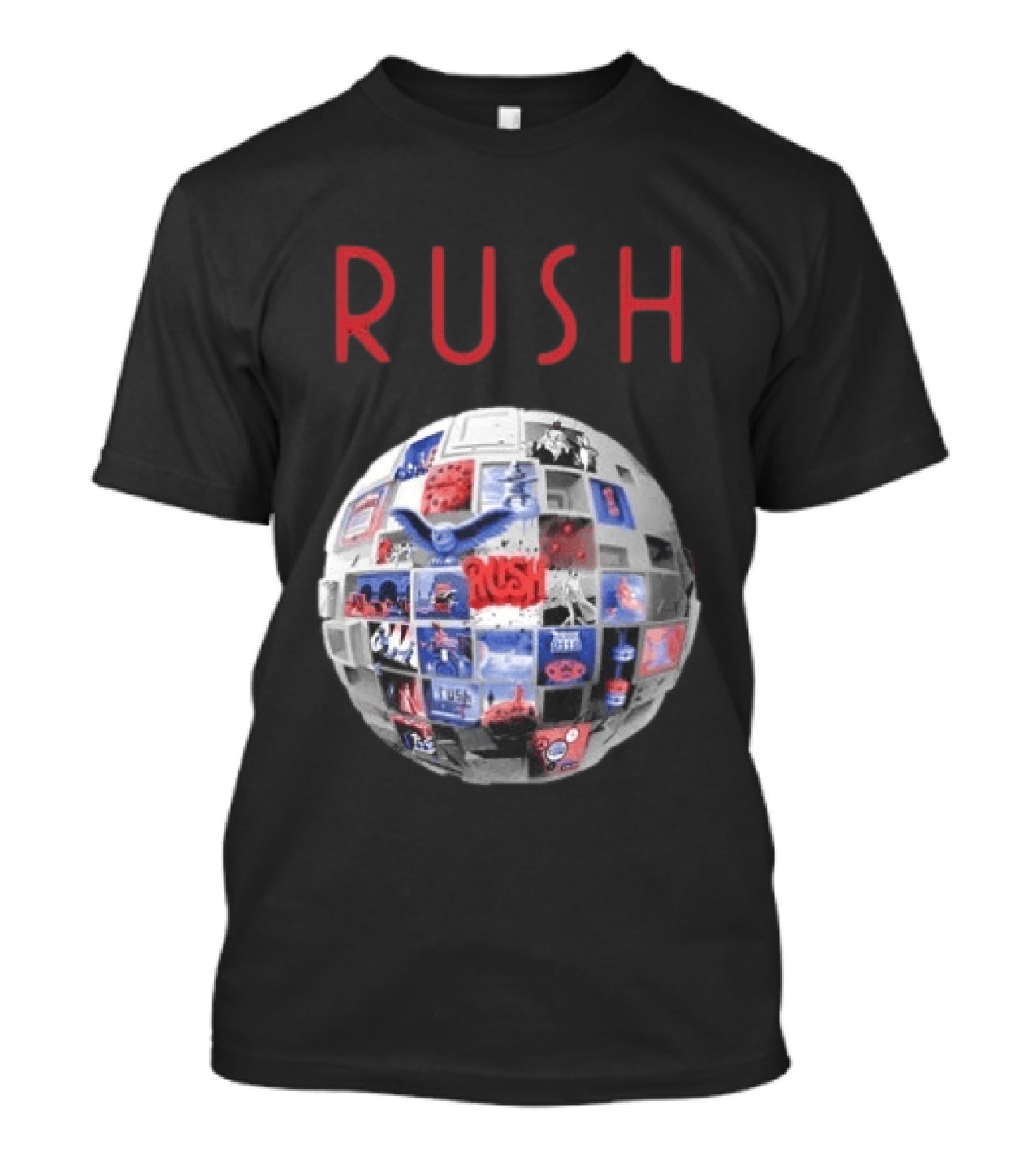 Rush All The World's An Album Tour 2026 2027 History Iconic Sphere Collage T-Shirt