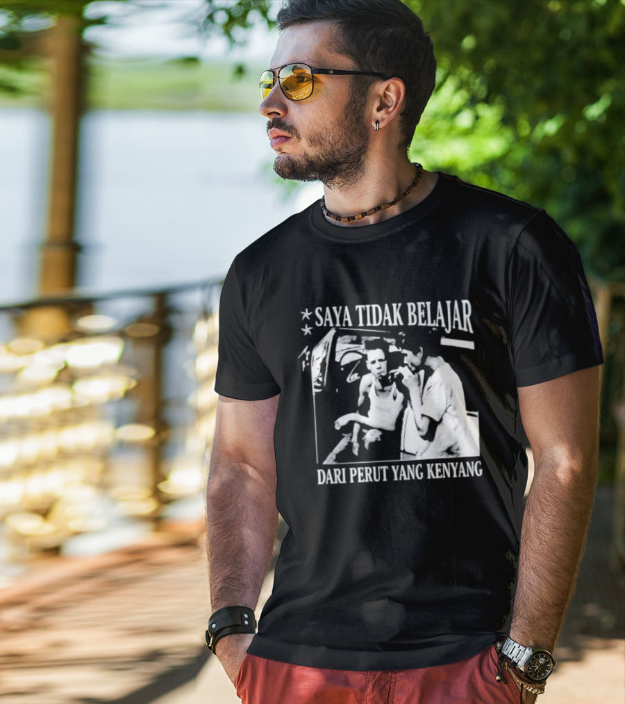 Saya Tidak Belajar Dari Perut Yang Kenyang Iconic Conversation T-Shirt