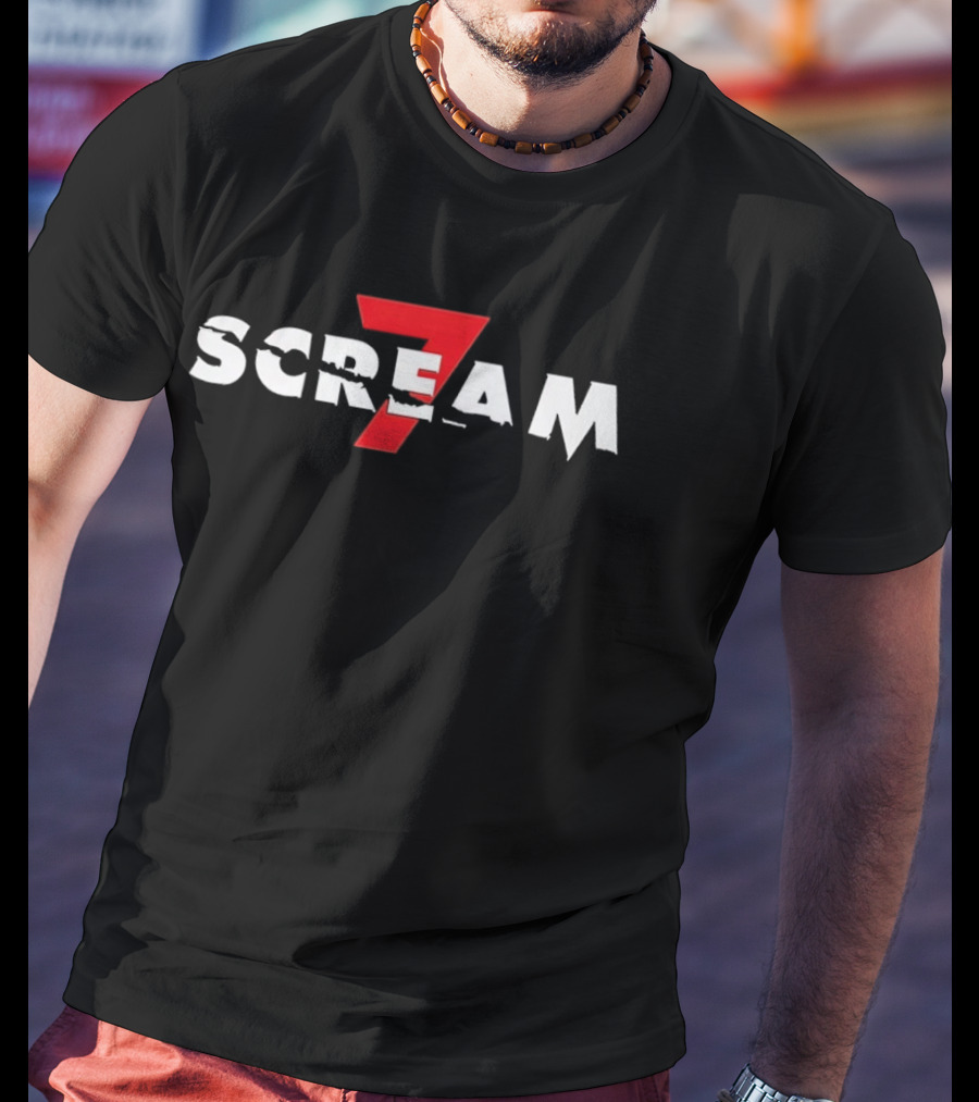 Scream 7 Horror Movie Iconic Red Number T-Shirt
