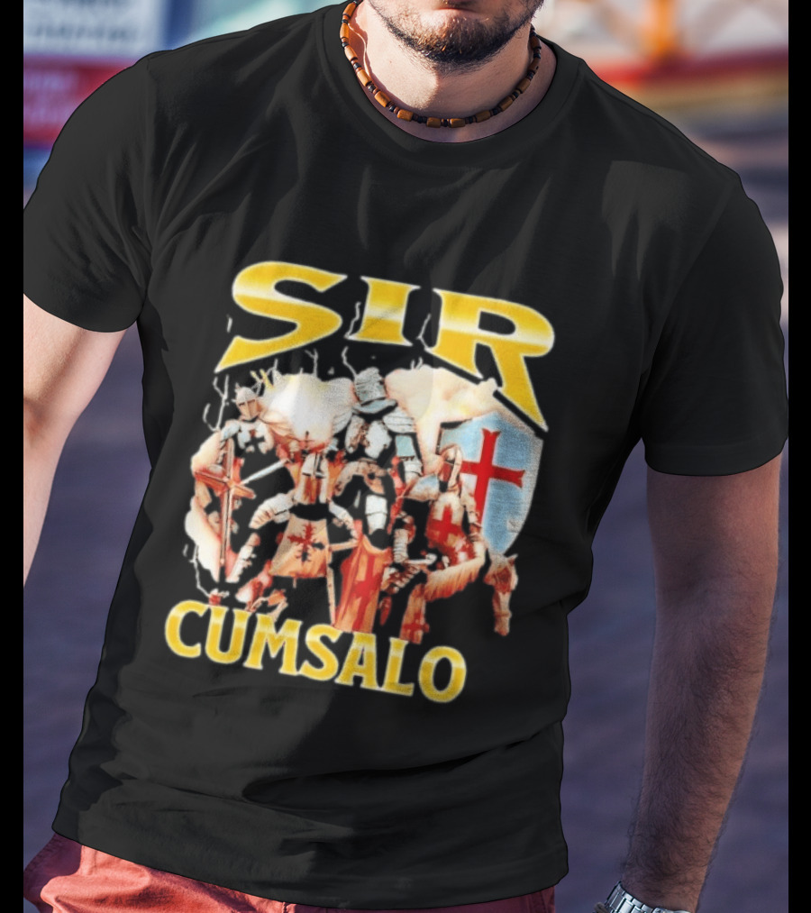 Sir Cumsalo Medieval Crusader Knights With Shield And Cross T-Shirt