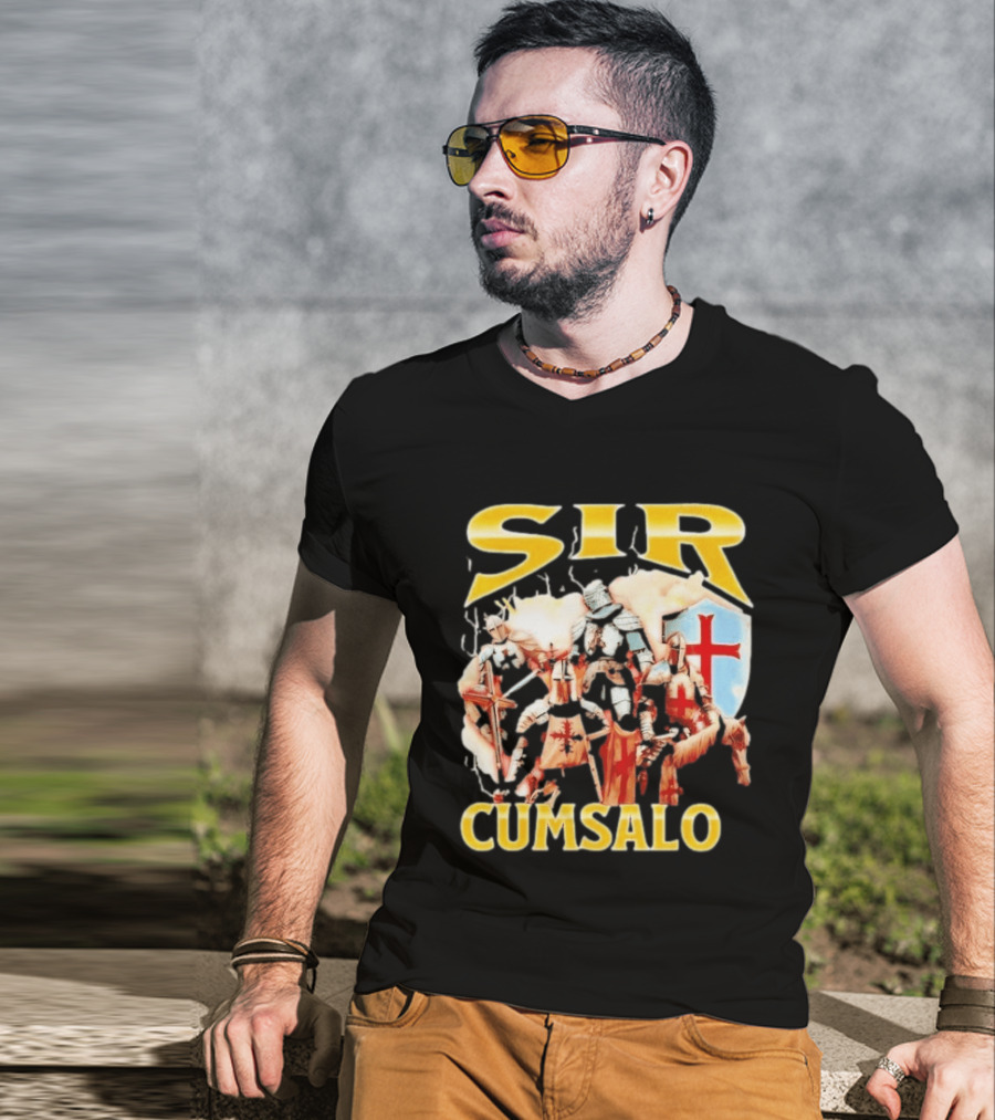 Sir Cumsalo Medieval Crusader Knights With Shield And Cross T-Shirt
