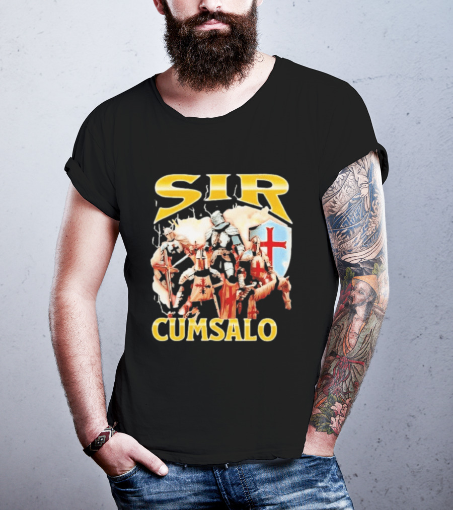 Sir Cumsalo Medieval Crusader Knights With Shield And Cross T-Shirt