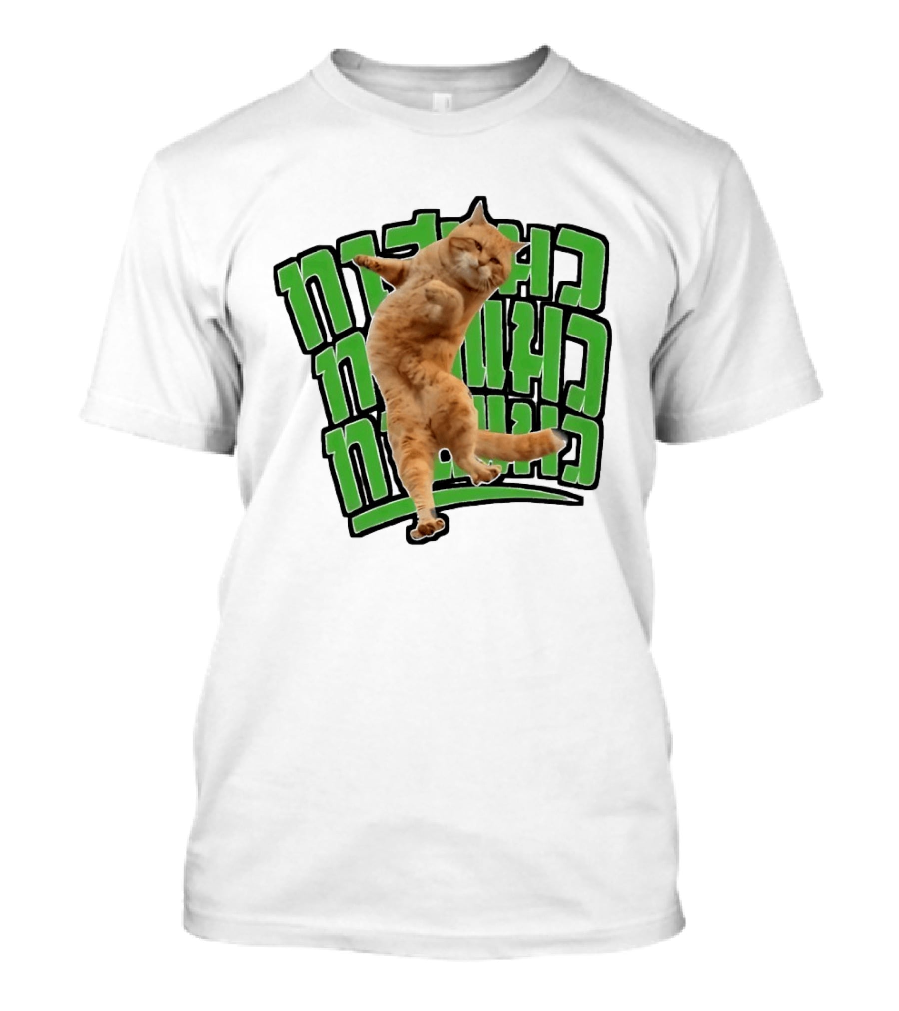 Cat Martial Arts Dance Hebrew T-Shirt