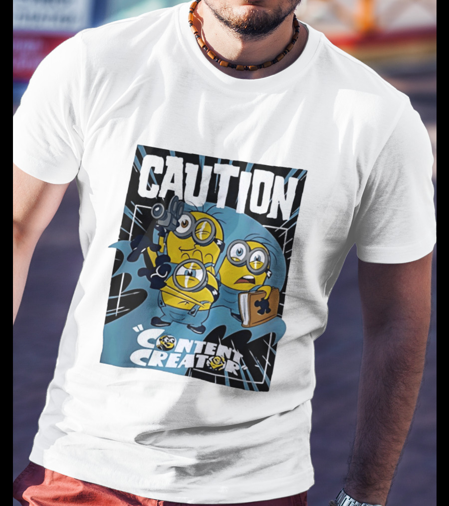 Caution Minions Content Creator Camera Book T-Shirt