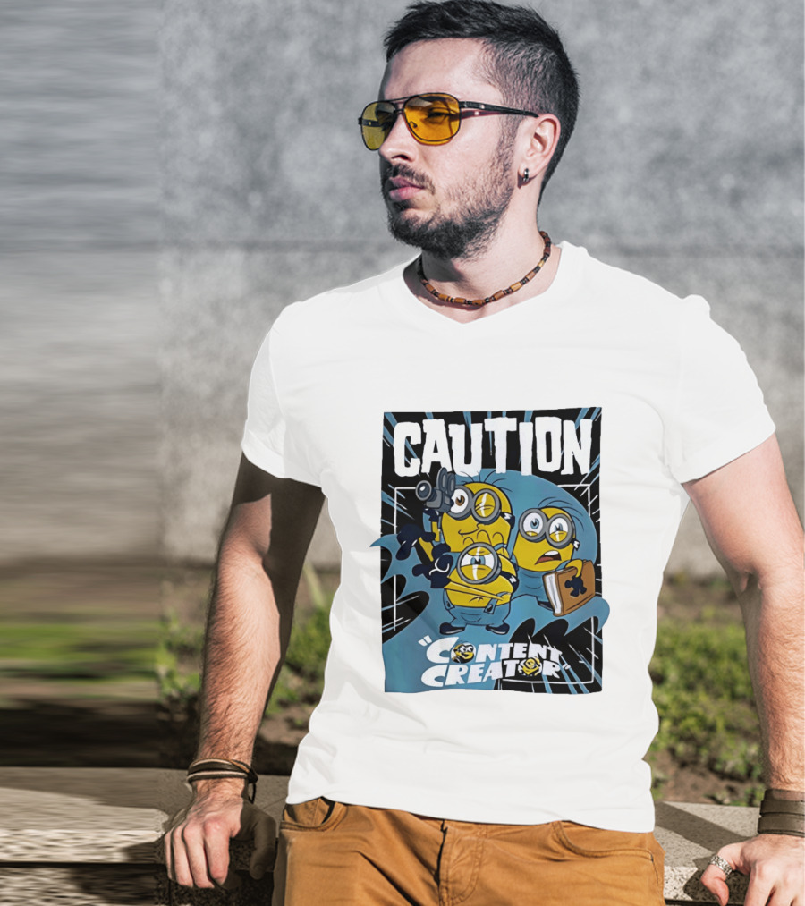 Caution Minions Content Creator Camera Book T-Shirt
