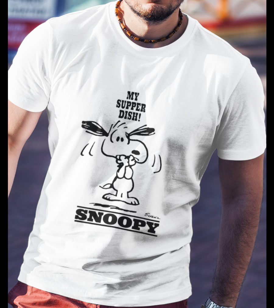 Snoopy My Supper Dish Peanuts Charlie Brown T-Shirt