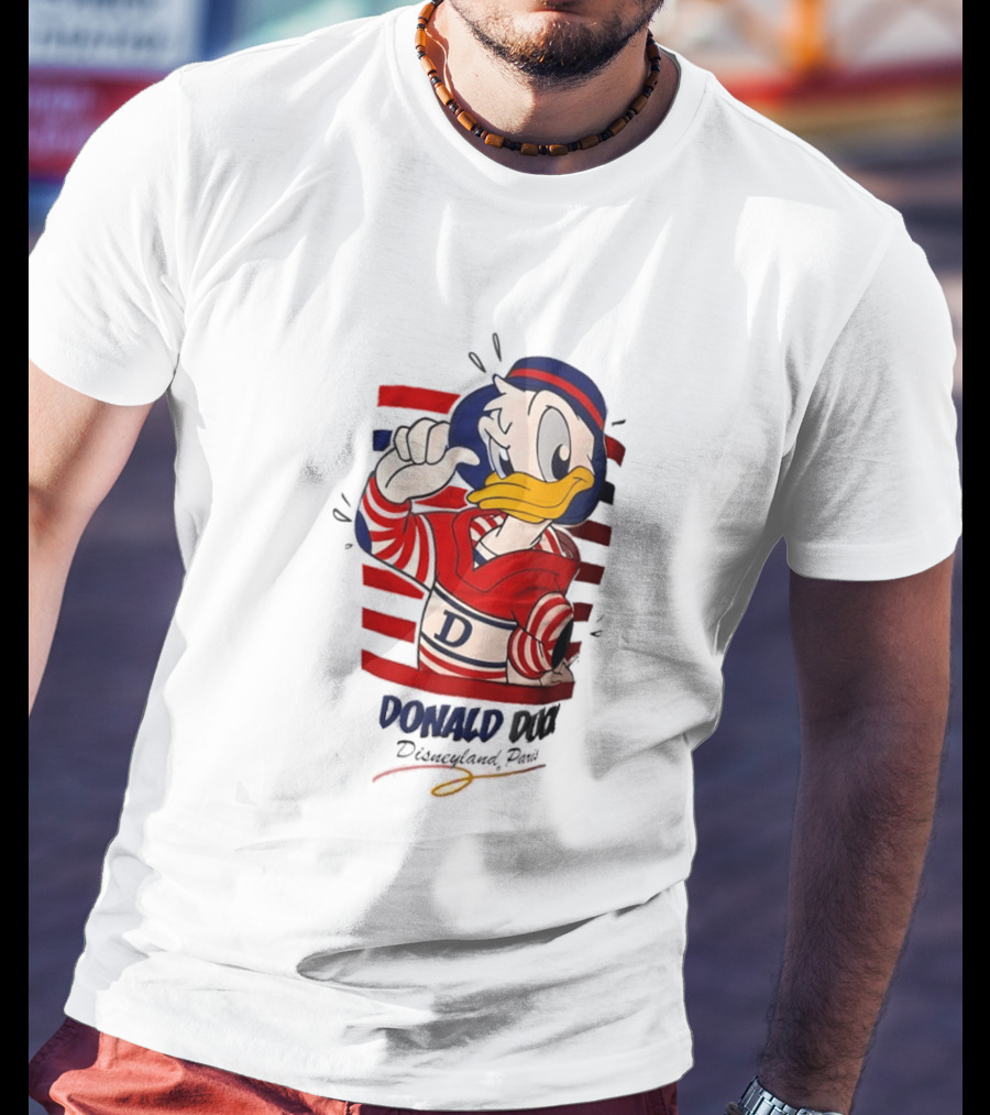 Donald Duck Disneyland Paris Red And White Striped Outfit T-Shirt
