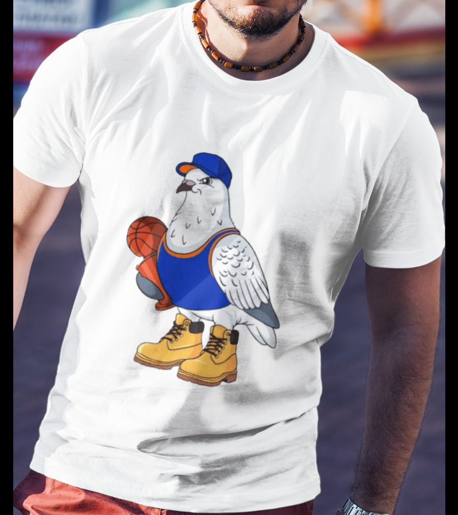 NYC Pigeon New York Forever Basketball Player Cartoon Pigeon In Jersey With Basketball T-Shirt