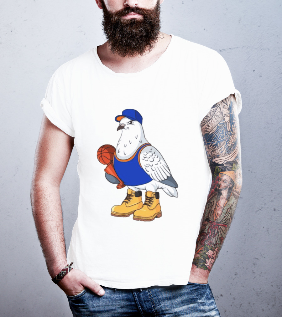 NYC Pigeon New York Forever Basketball Player Cartoon Pigeon In Jersey With Basketball T-Shirt