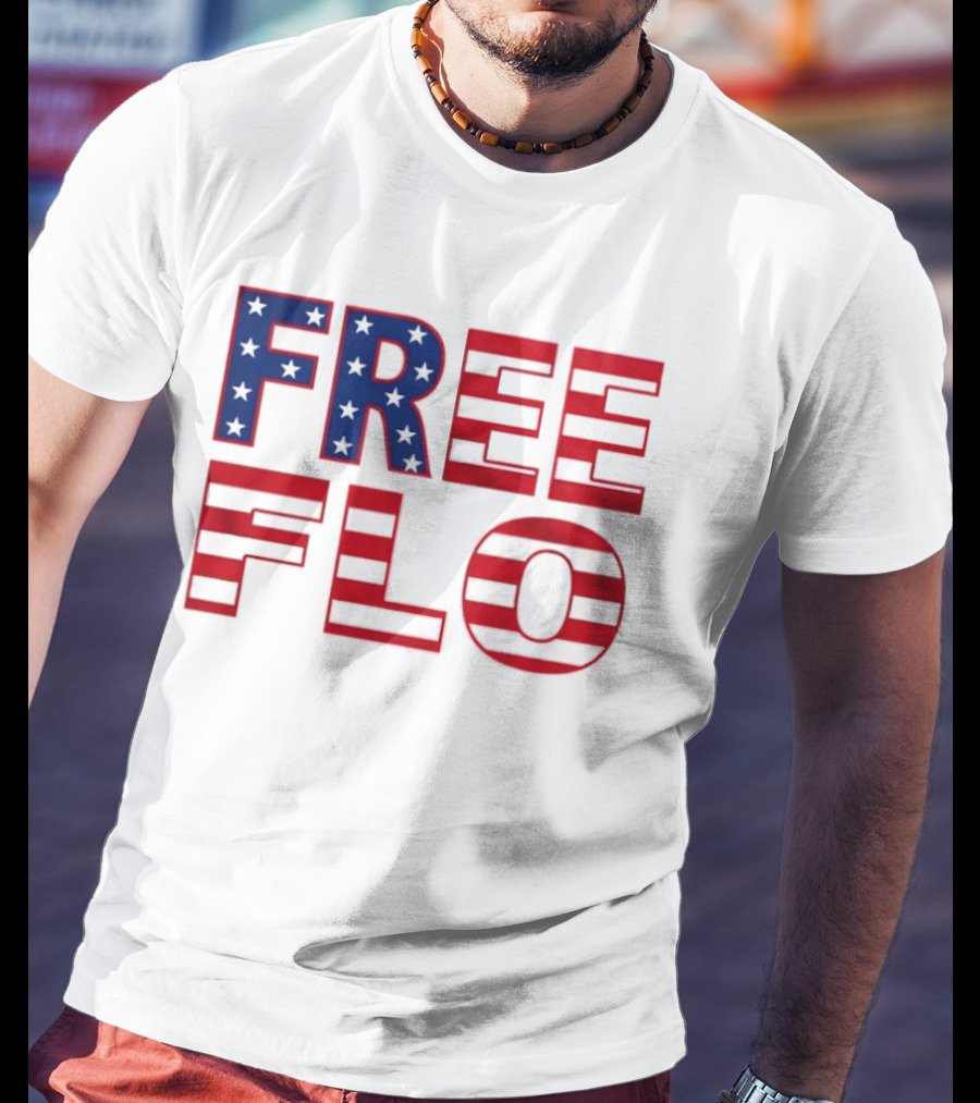 Free Flo USA Flag Stars Stripes Patriotic T-Shirt