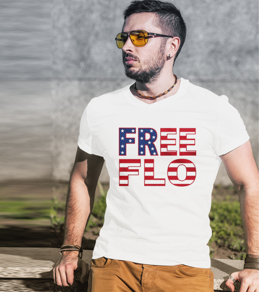 Free Flo USA Flag Stars Stripes Patriotic T-Shirt