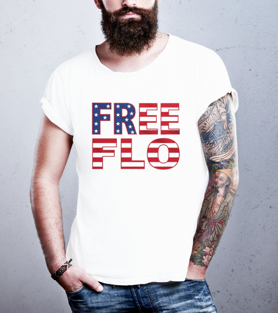 Free Flo USA Flag Stars Stripes Patriotic T-Shirt