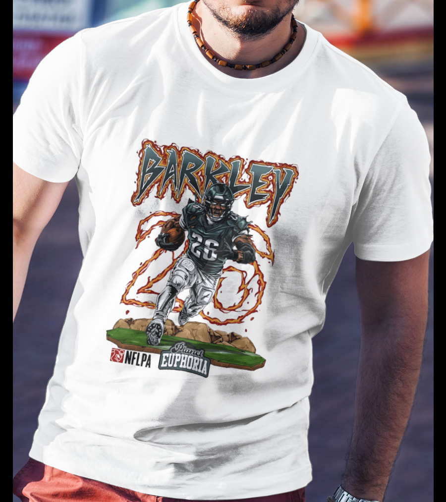 Saquon Barkley Number 26 Planet Euphoria NFLPA Football T-Shirt