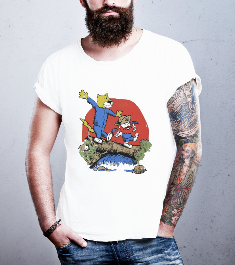 Denver Nuggets Rocky Mountain Lion Cartoon Adventure With Basketball T-Shirt
