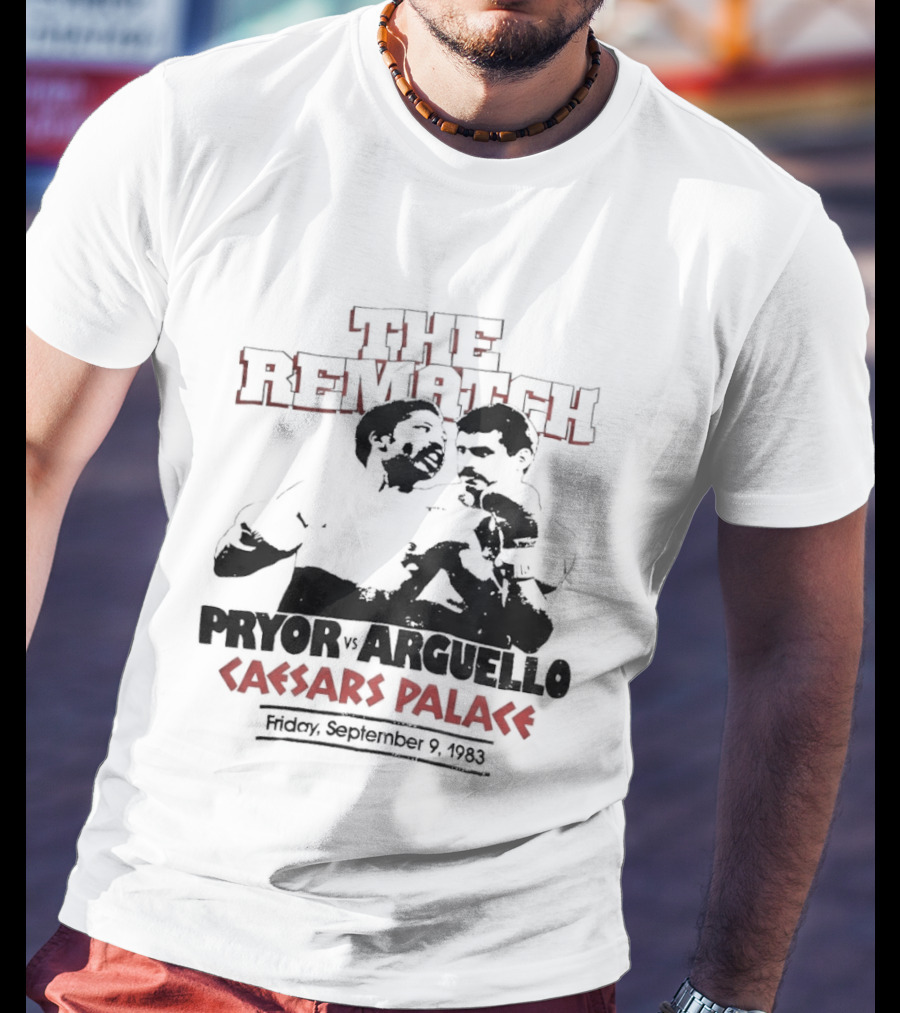 Pryor Vs Arguello The Rematch Caesars Palace 1983 Boxing Memorabilia T-Shirt
