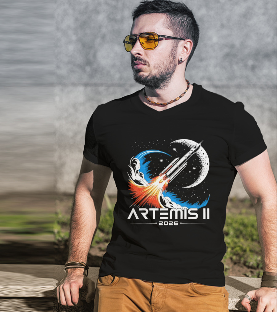 Artemis II 2026 Moon Rocket Space Exploration Launch T-Shirt