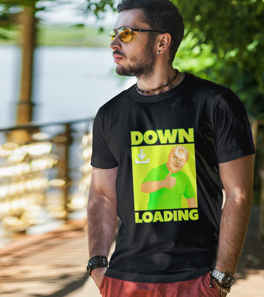 Down Loading Thumbs Up Meme Humorous Internet Guy T-Shirt
