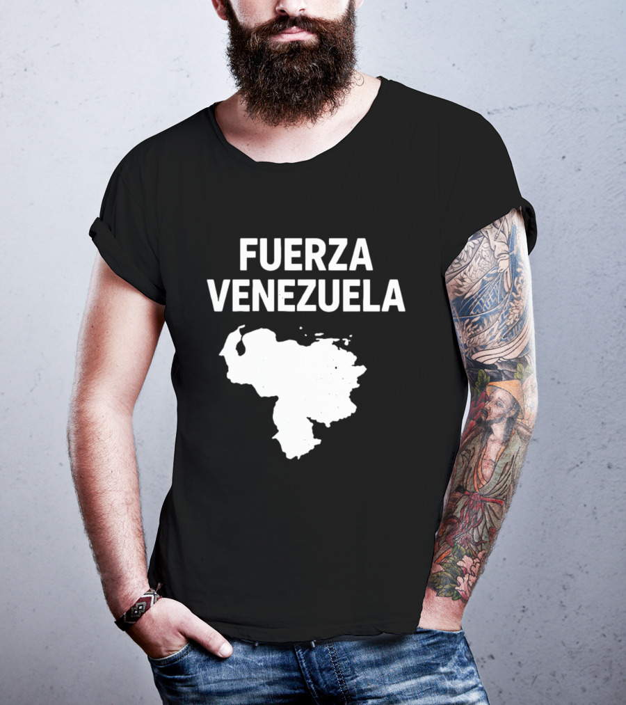 Fuerza Venezuela Map Silhouette Strength Message T-Shirt