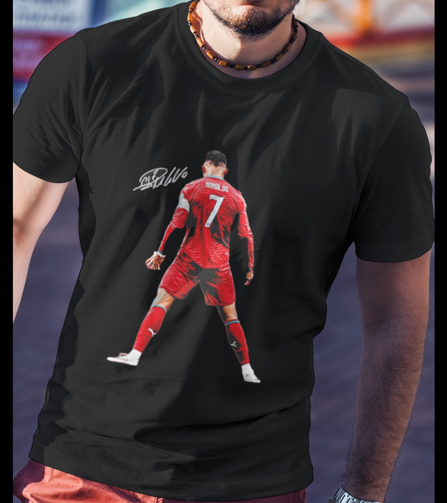 Cristiano Ronaldo Number 7 Portugal National Team Signature T-Shirt