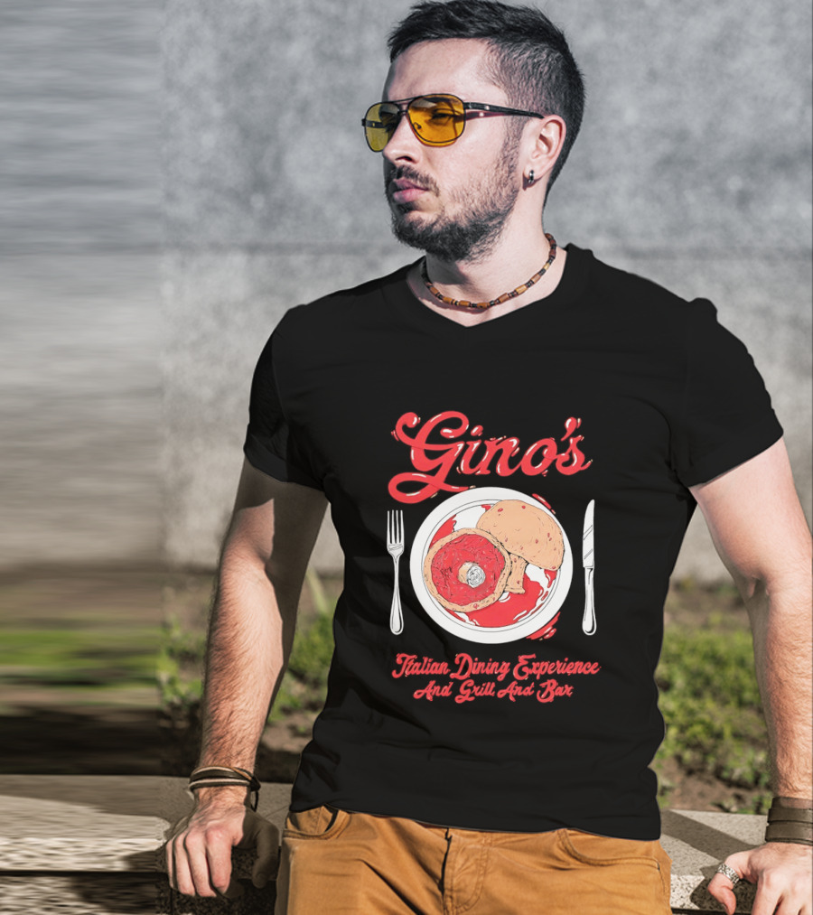 Gino's Italian Dining Experience And Grill And Bar Food Plate T-Shirt